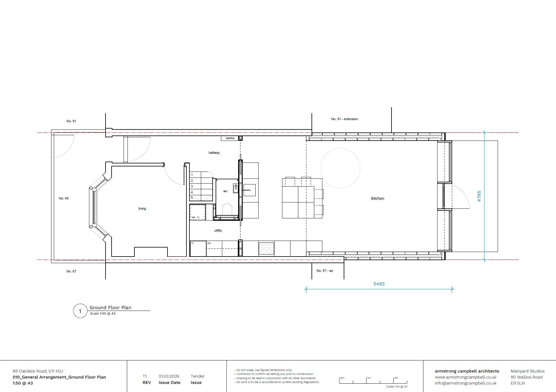 Leytonstone House plan layout for a residential house in east london architects