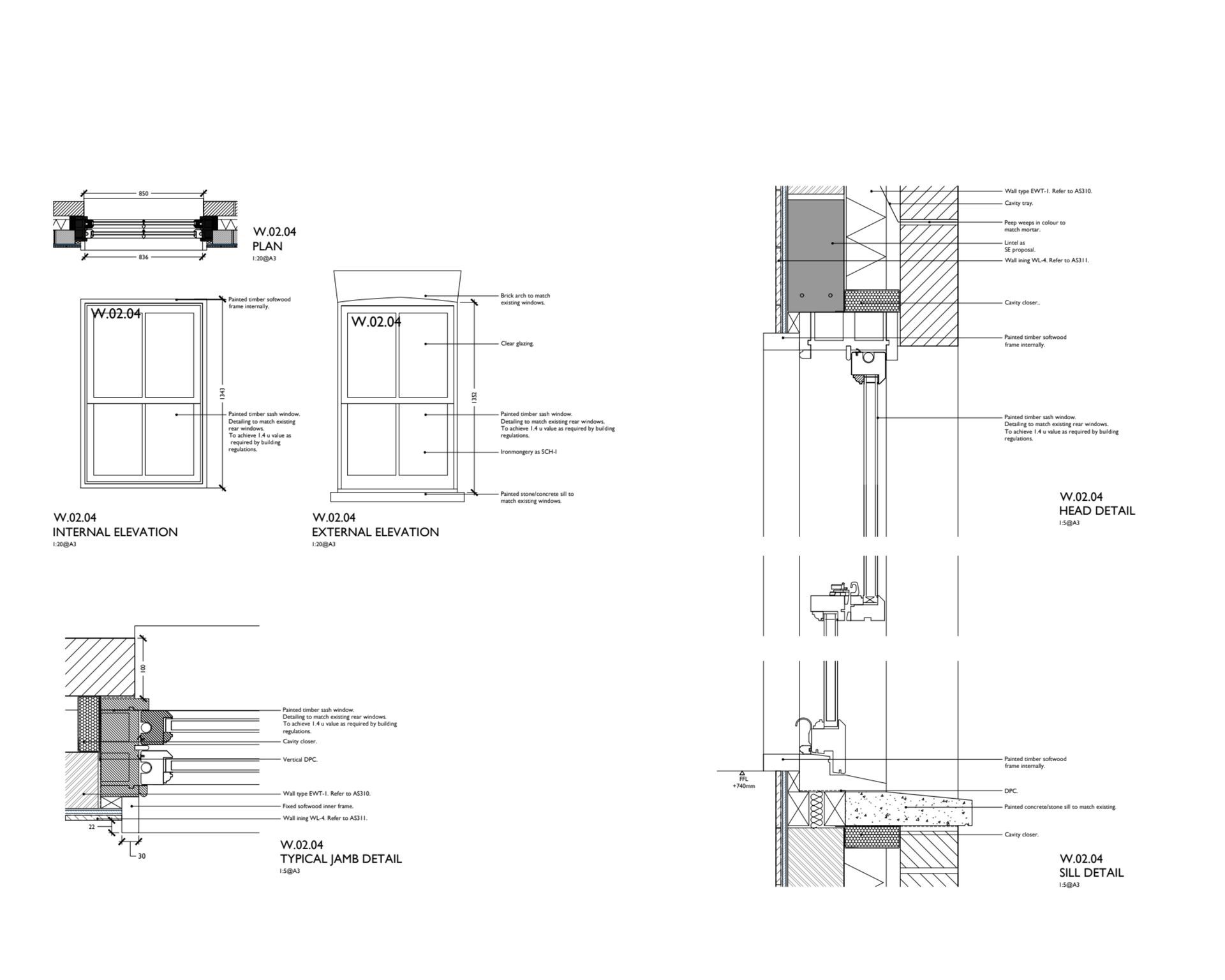armstrong campbell architects example stage 04 technical design window detail
