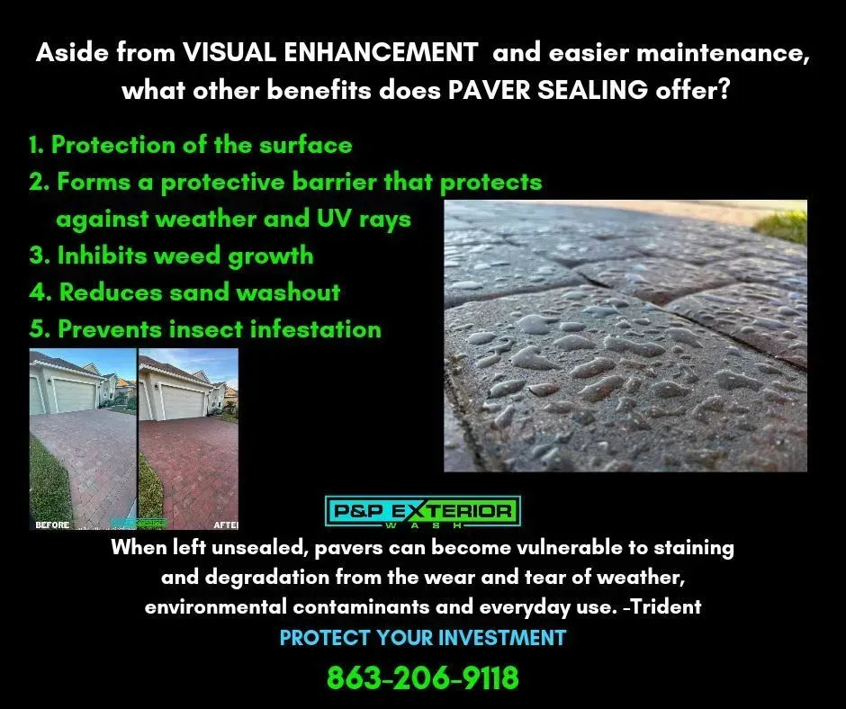 An advertisement for paver sealing that says protect your investment