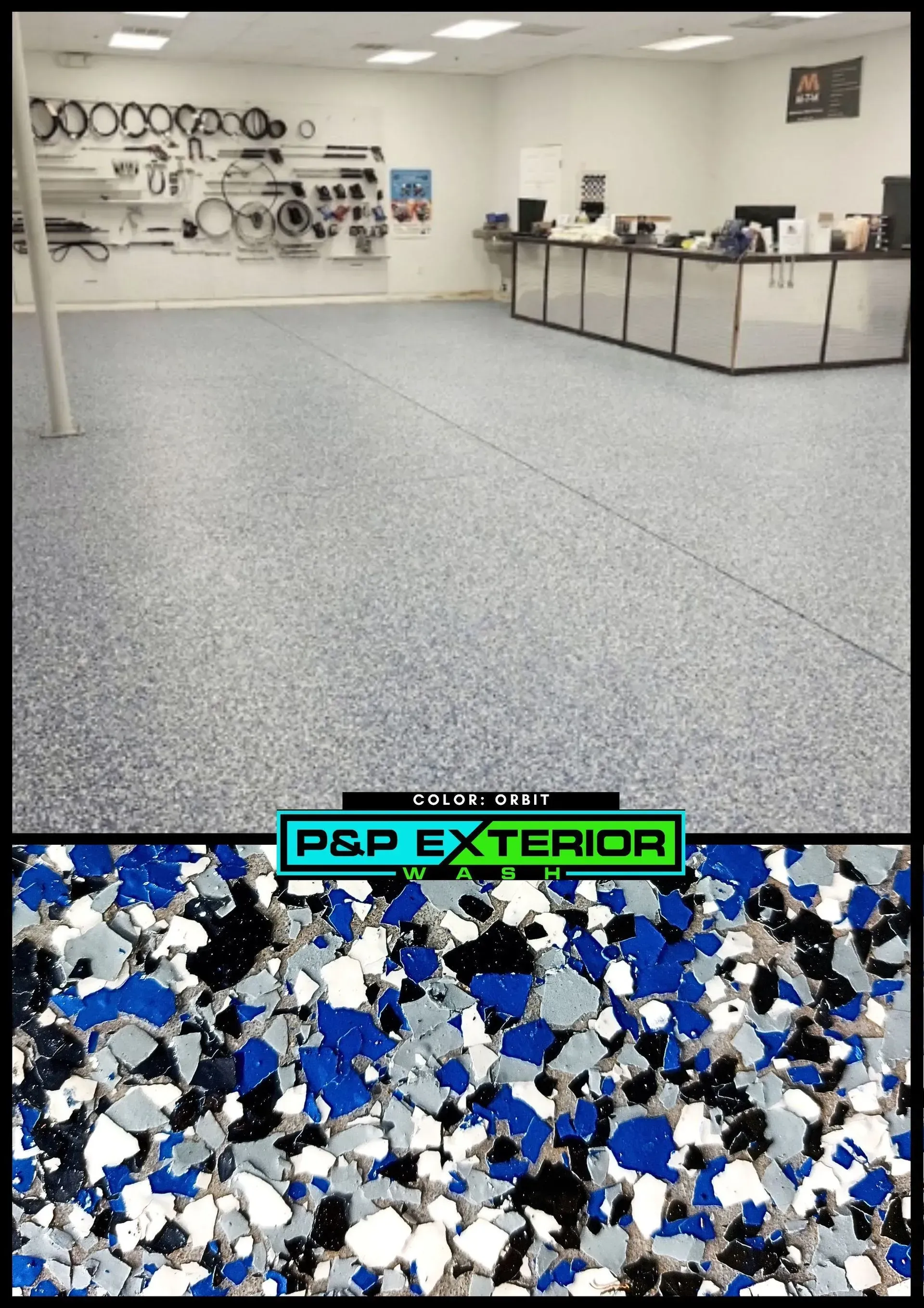 A picture of a floor with psp exterior written on it