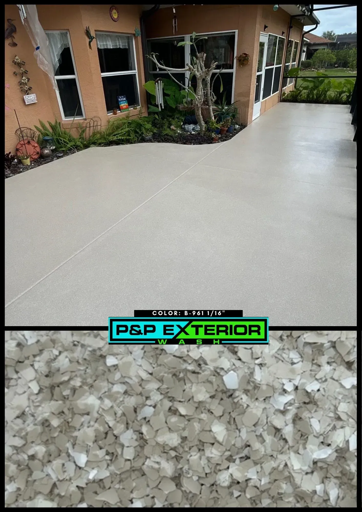 A picture of a driveway and a picture of a pile of gravel.