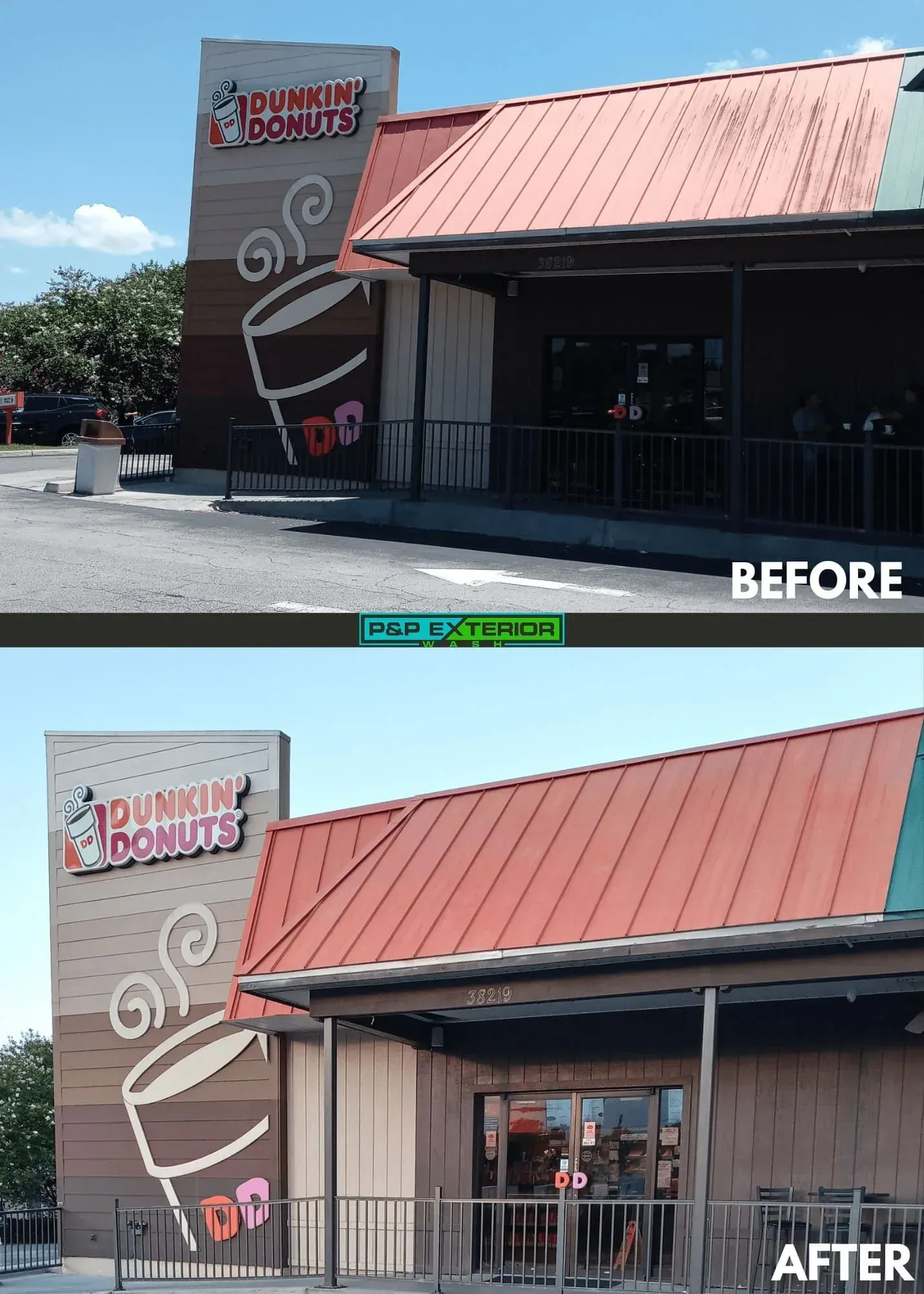 A dunkin donuts before and after picture