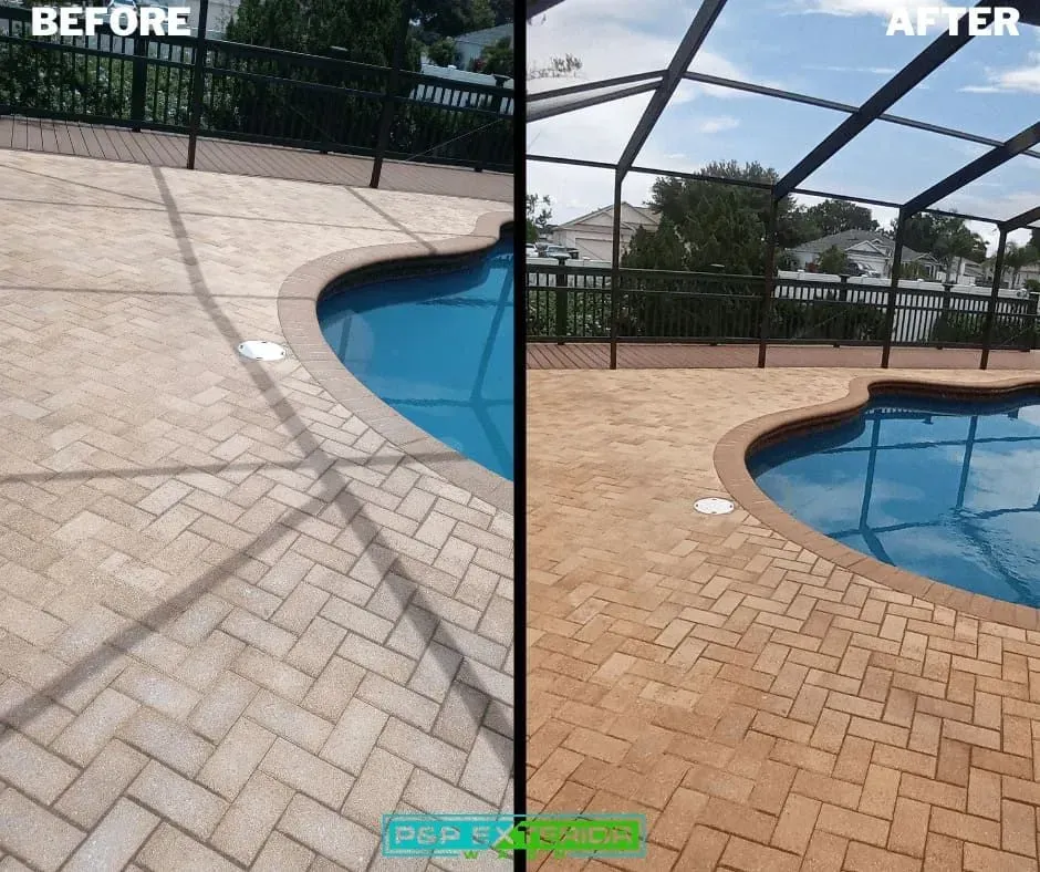 A before and after picture of a swimming pool