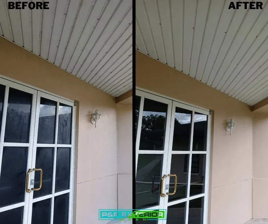 A before and after picture of a building