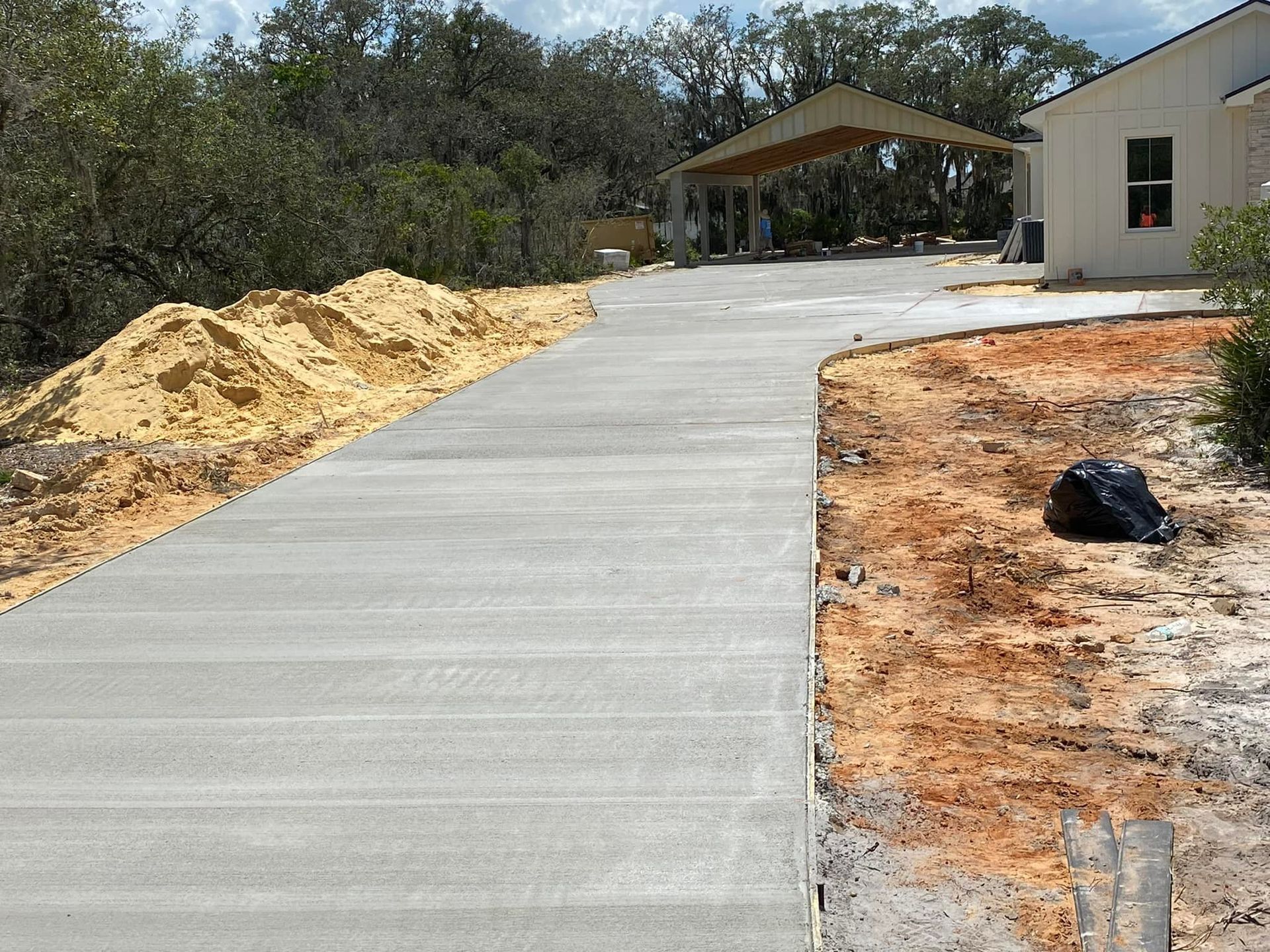 Concrete driveway