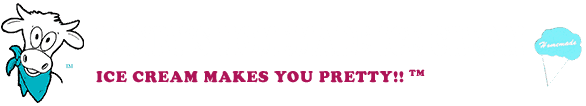 A logo for ice cream that says ice cream makes you pretty