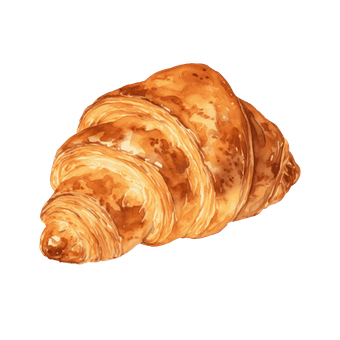 A close up of a croissant on a white background