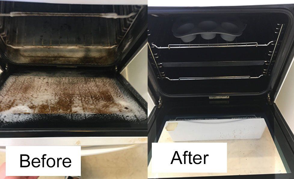 Before and after oven cleaning by AccessMaids