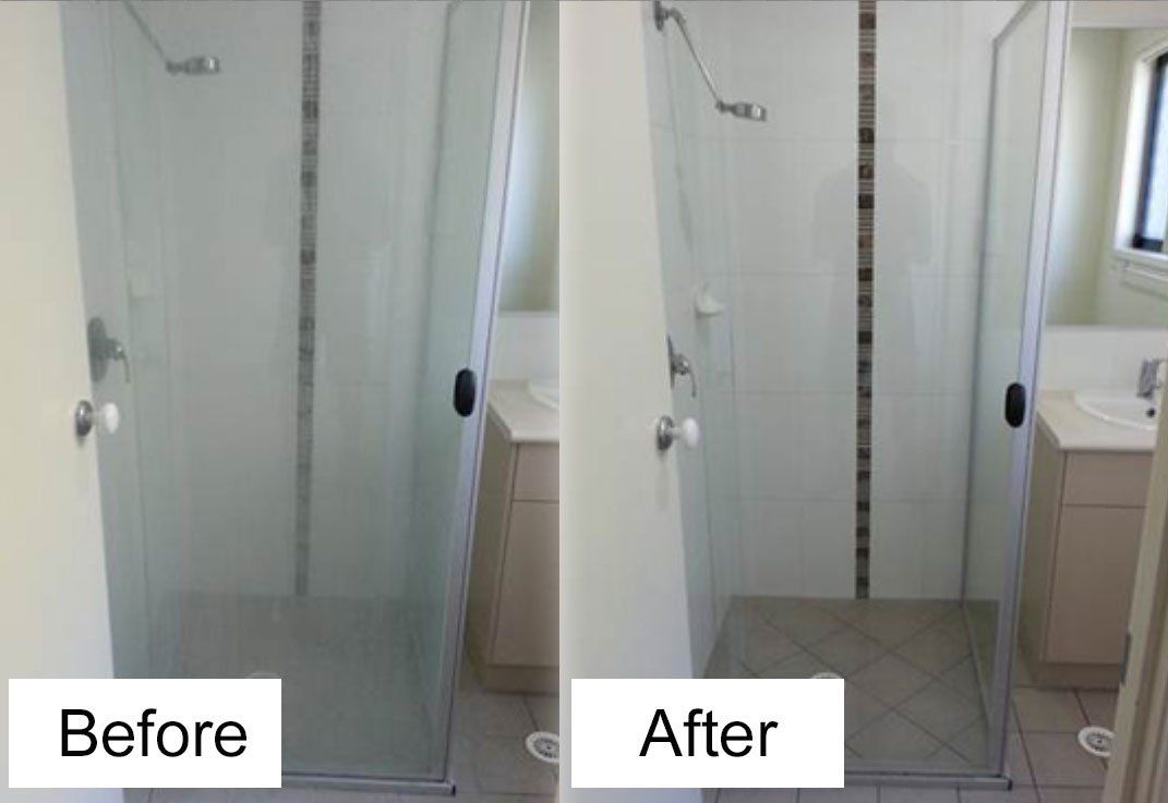 Before and after shower cleaning by AccessMaids