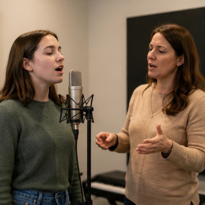 Voice lessons in New Hudson MI with private singing instructor and student