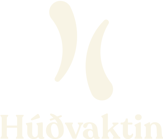 lógó fyrir fyrirtæki sem heitir hudvaktin með hvítum bakgrunni .