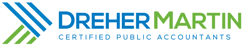 A logo for dreher martin certified public accountants