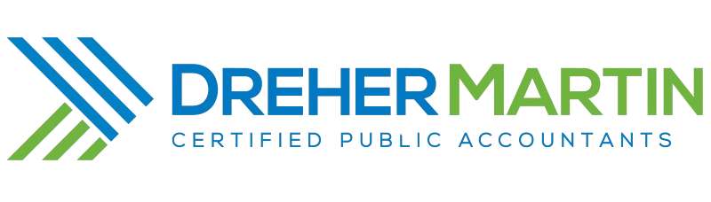 A logo for dreher martin certified public accountants