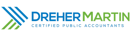 A logo for dreher martin certified public accountants