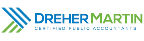 A logo for dreher martin certified public accountants