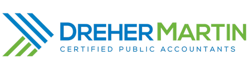 A logo for dreher martin certified public accountants