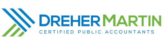 A logo for dreher martin certified public accountants