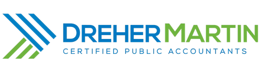 A logo for dreher martin certified public accountants