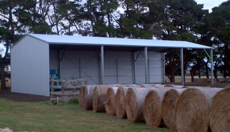 farm shed with haybails