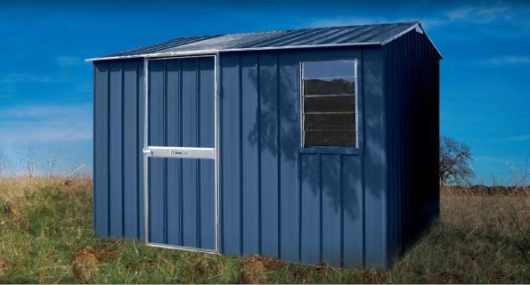 blue garden shed