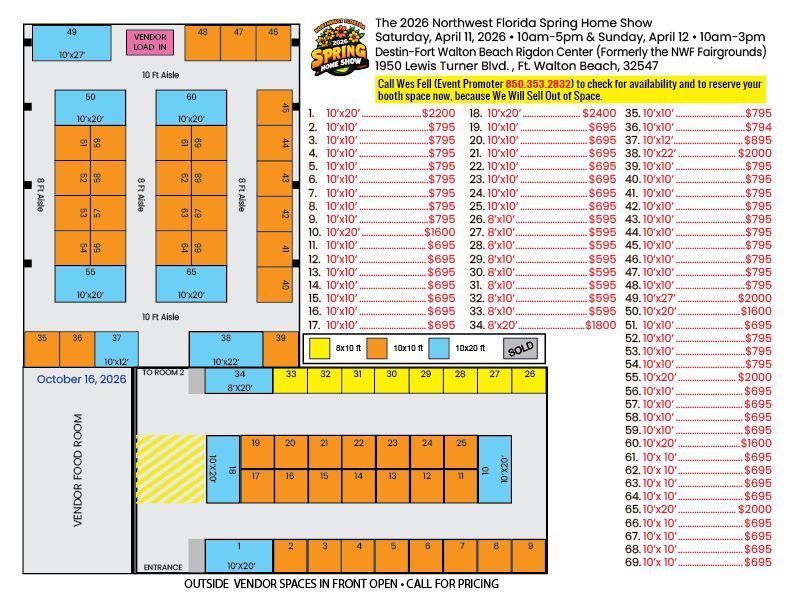 Booth Layout — Destin, FL — Paradise Promotions of the Emerald Coast LLC Booth Layout — Destin, FL — Paradise Promotions of the Emerald Coast LLC