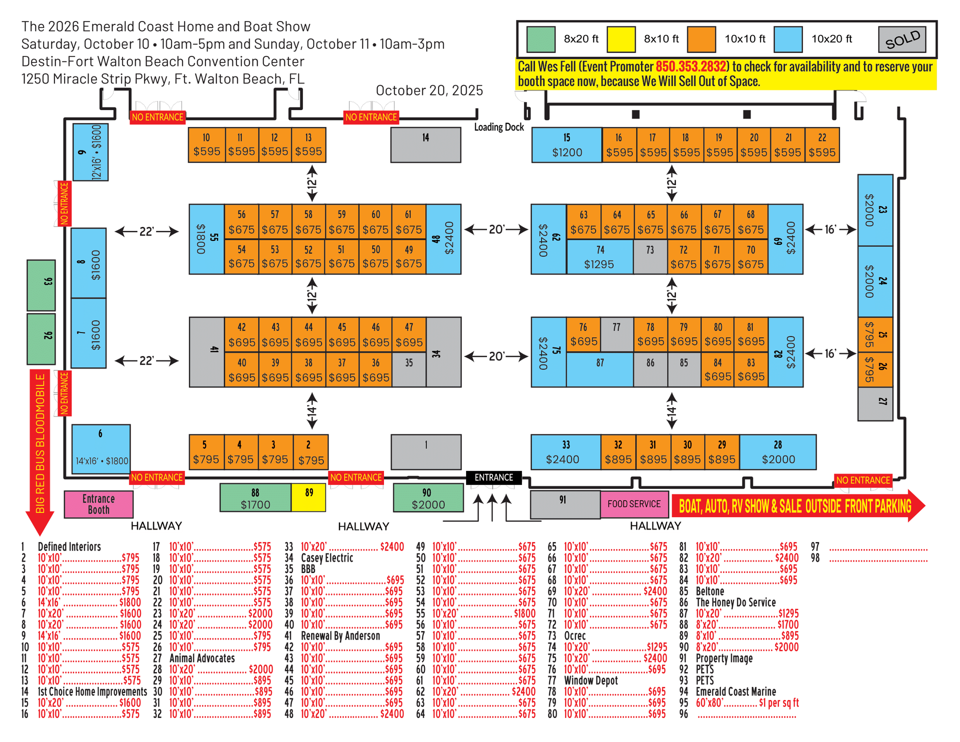 Booth Layout — Destin, FL — Paradise Promotions of the Emerald Coast LLC Booth Layout — Destin, FL — Paradise Promotions of the Emerald Coast LLC