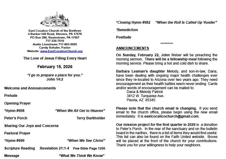 Sunday Bulletin Details