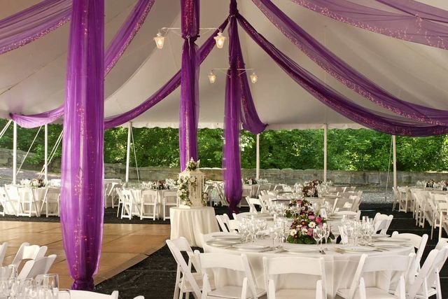 purple outdoor wedding ceremony