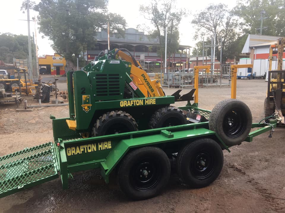 A Green Trailer With The Word Brampton Hire On It — Grafton Hire In South Grafton, NSW