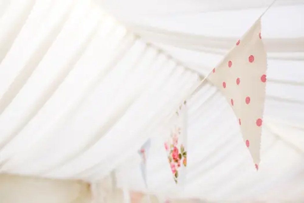 Bunting Flags Hung Inside Marquee - Equipment Hire in Grafton NSW