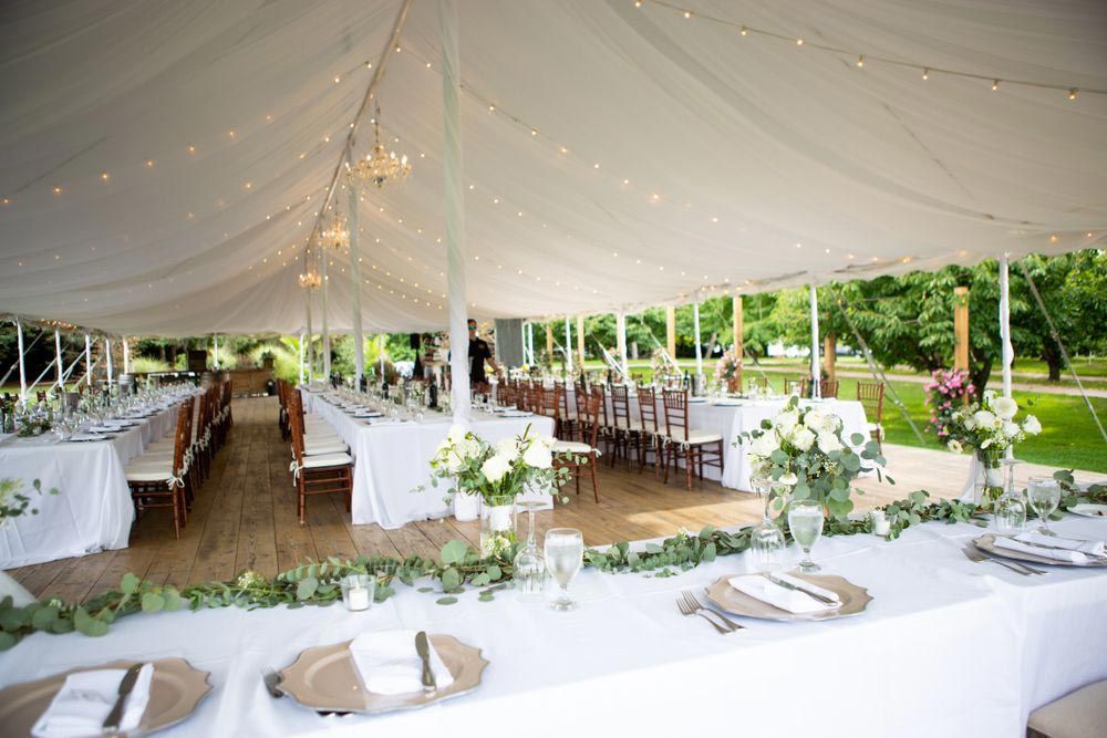 Marquee Setup For A Wedding Reception