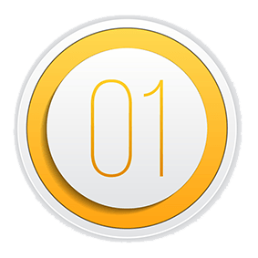 Grafik der Zahl 1 in gelb