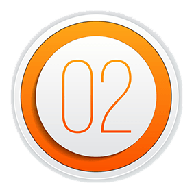 Grafik der Zahl 2 in Orange