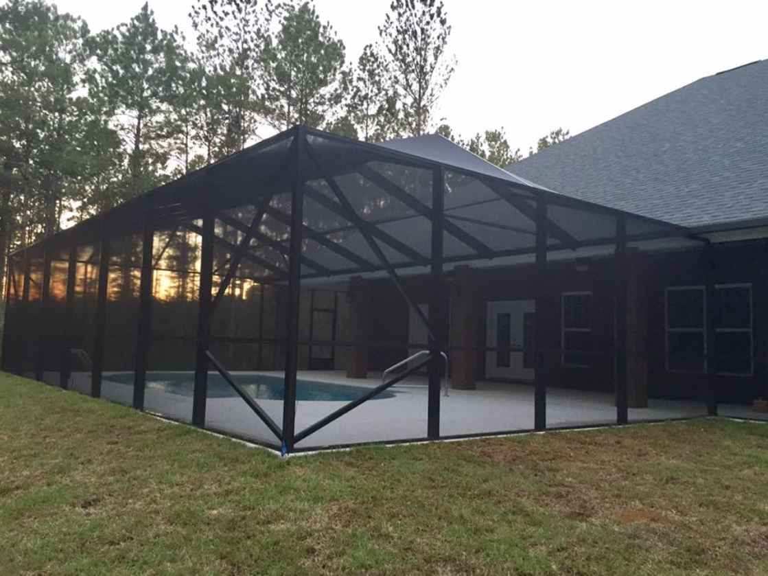 Pool Cover Construction — Big Pool with Cover in Milton, FL