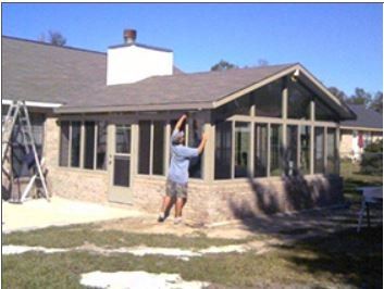Sunroom Repair — Men Constructing Sunroom in Milton, FL