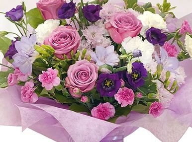 Pink and lilac flowers bouquet