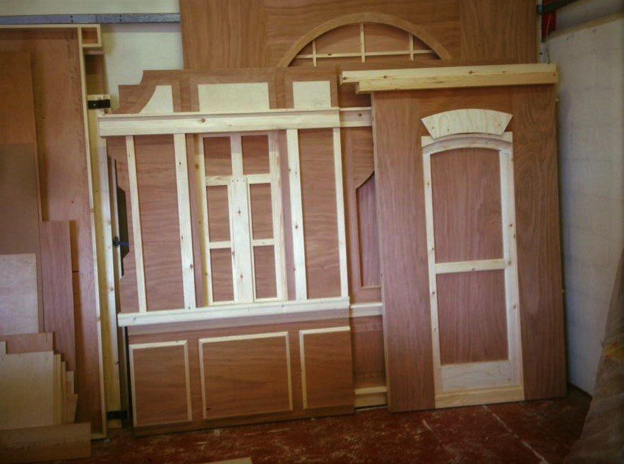 constructed house exterior stage flats