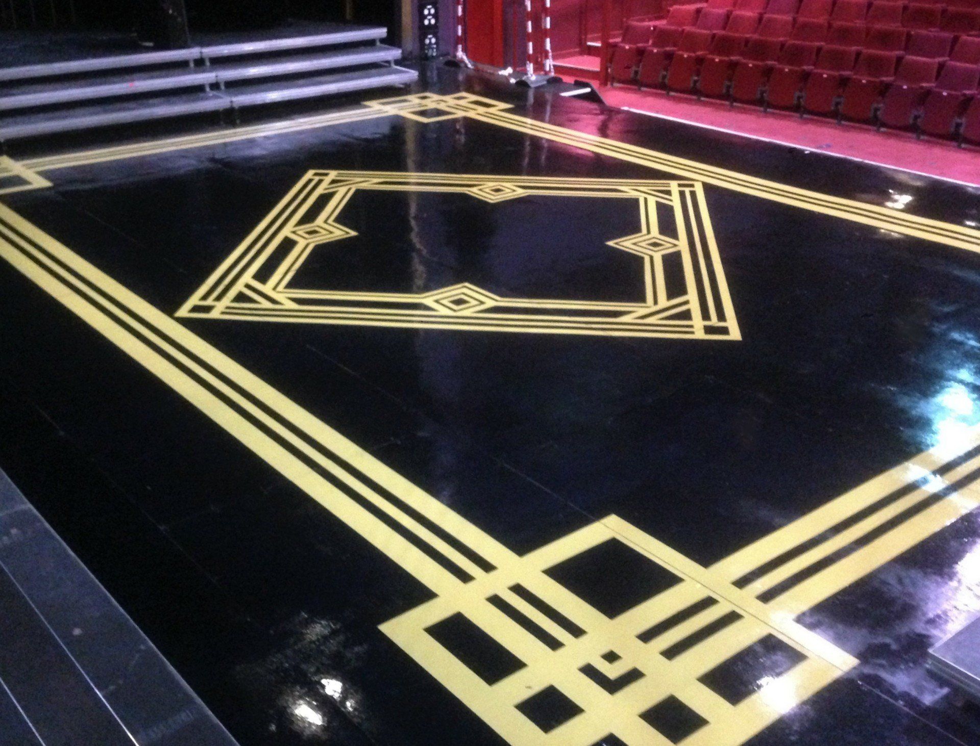 art deco painted stage floor