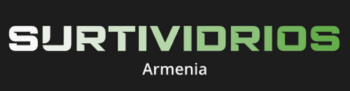 Un logotipo verde y blanco para Surtividrios Armenia