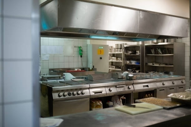 A clean kitchen after a restaurant hood cleaning done by Hood Safe in Birmingham, MI.