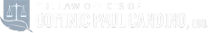 A logo for a law firm with a scale of justice on it.