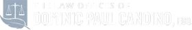 A logo for a law firm with a scale of justice on it.
