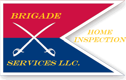 A logo for brigade home inspection services llc
