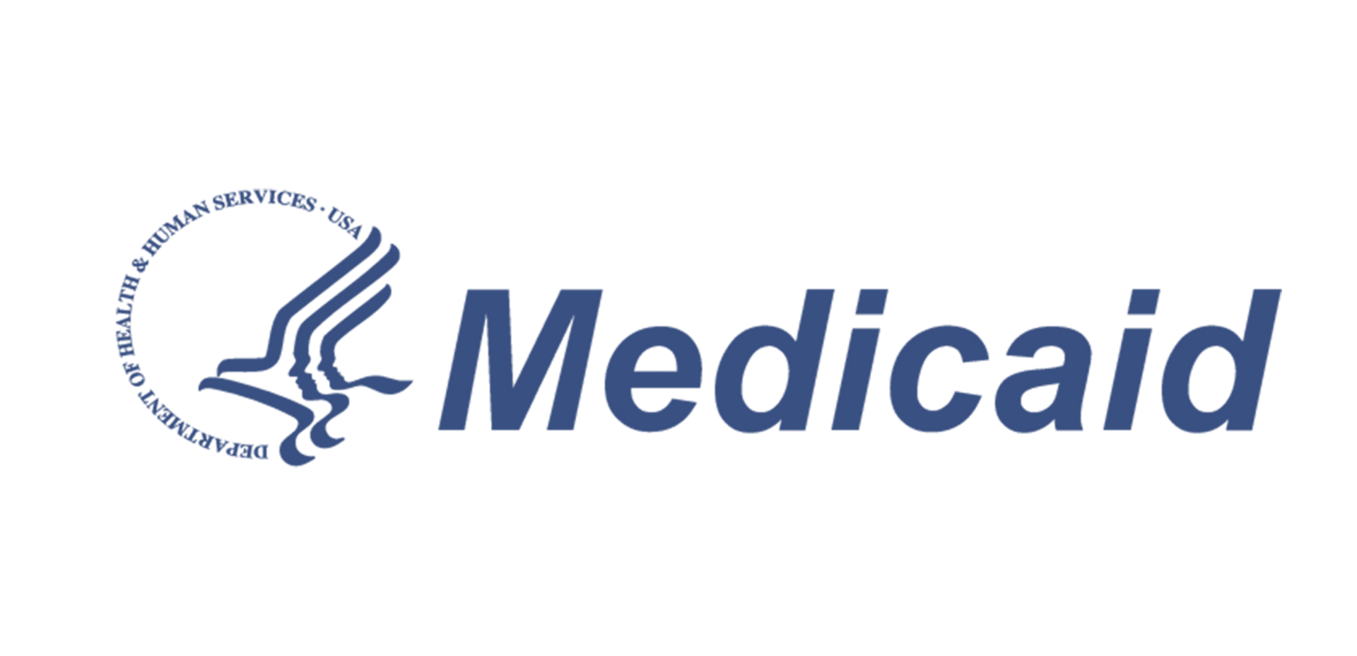 A logo for medicaid is shown on a white background.