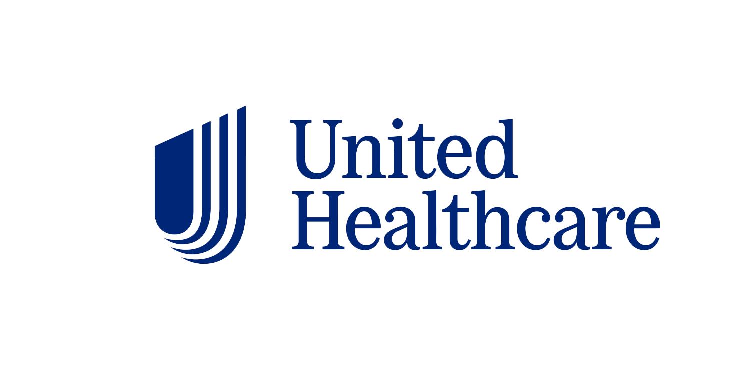 The logo for united healthcare is blue and white.