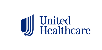 The logo for united healthcare is blue and white.