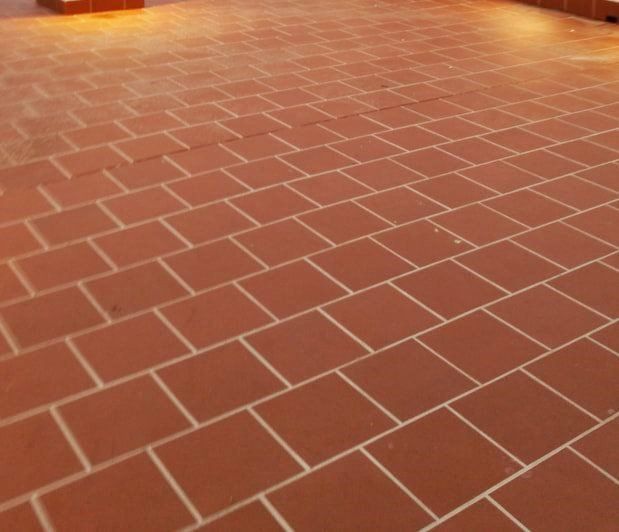 Terracotta floor tiles sunset red