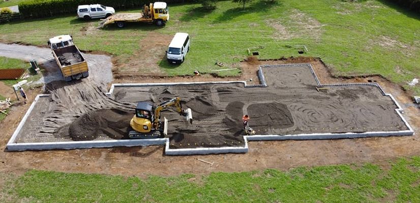 Yellow Mini Bulldozer — Civil Contractors in Coopernook, NSW