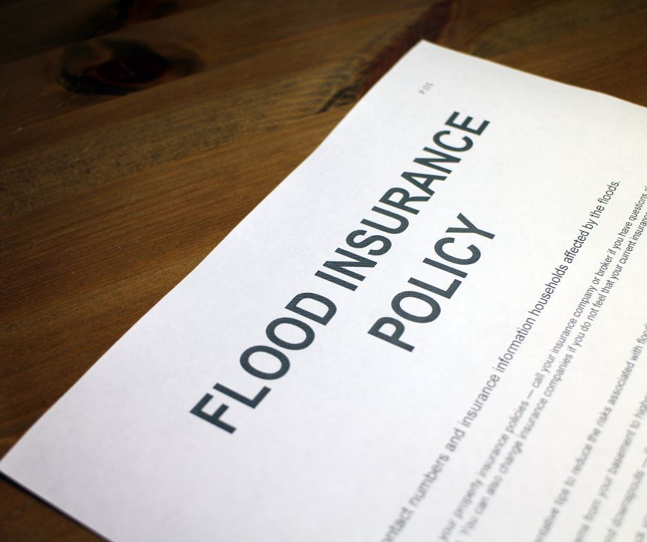 paper with flood insurance policy written on it