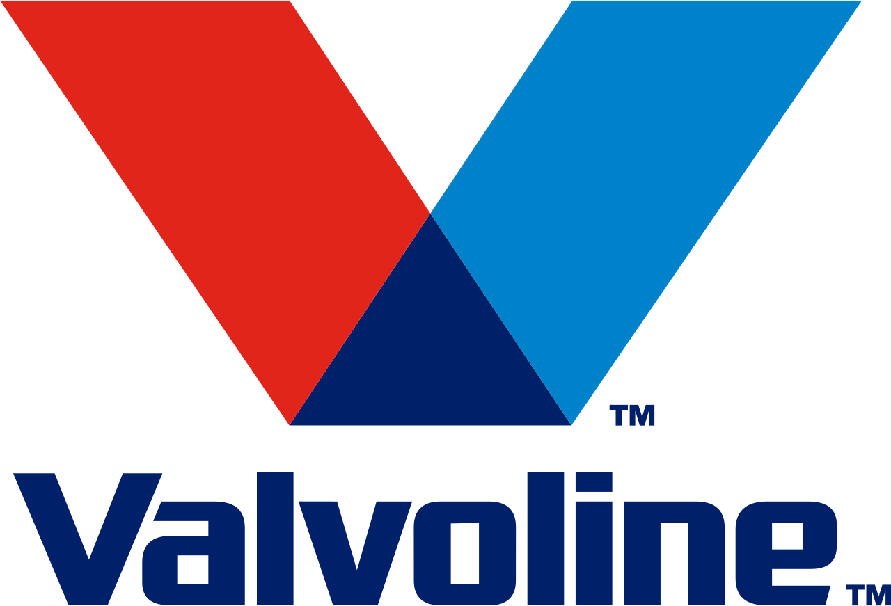 A red and blue logo for valvoline tm